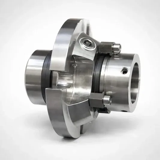 Precision machined cartridge mechanical seal assembly — stainless steel housing with carbon and silicon carbide faces